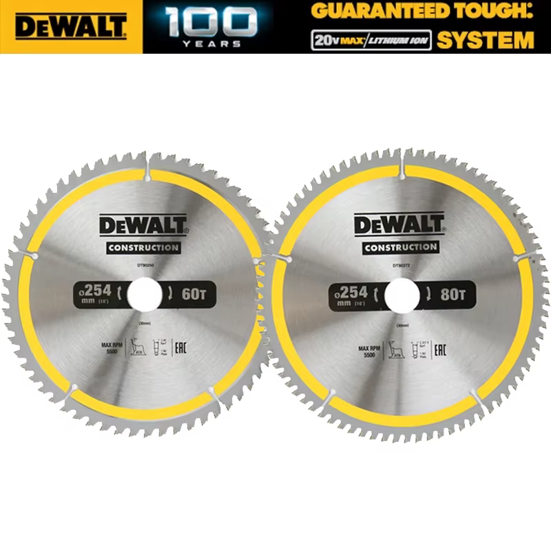 DEobcuT DT90272 DT90250 254MM * 60T/80T Construction Scie Circulaire Lame Accessoires Pour Outils Électriques DT90272-A9 DT90250-A9