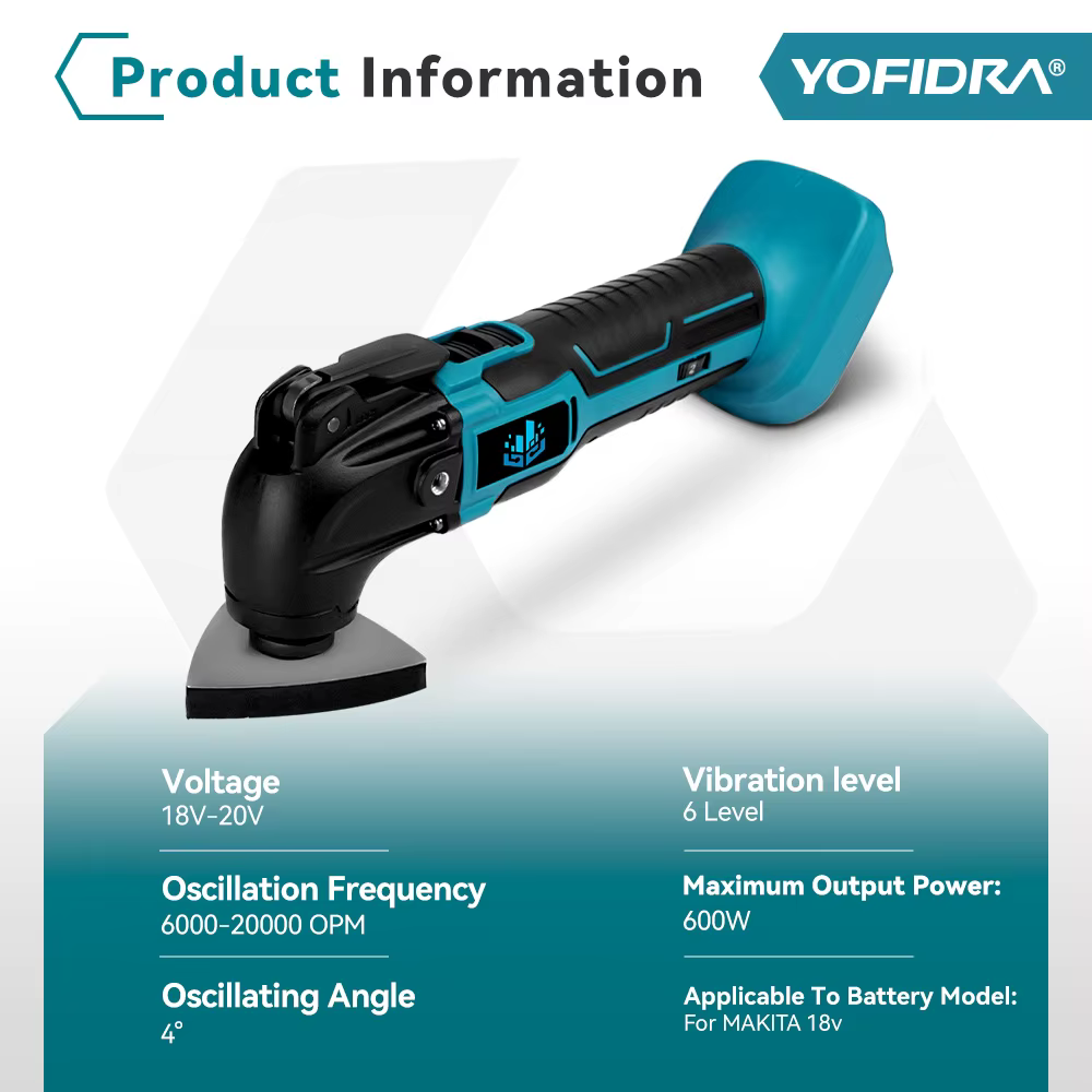 YOFIDRA 600W outil multifonction oscillant 20000PM scie électrique tondeuse coupe