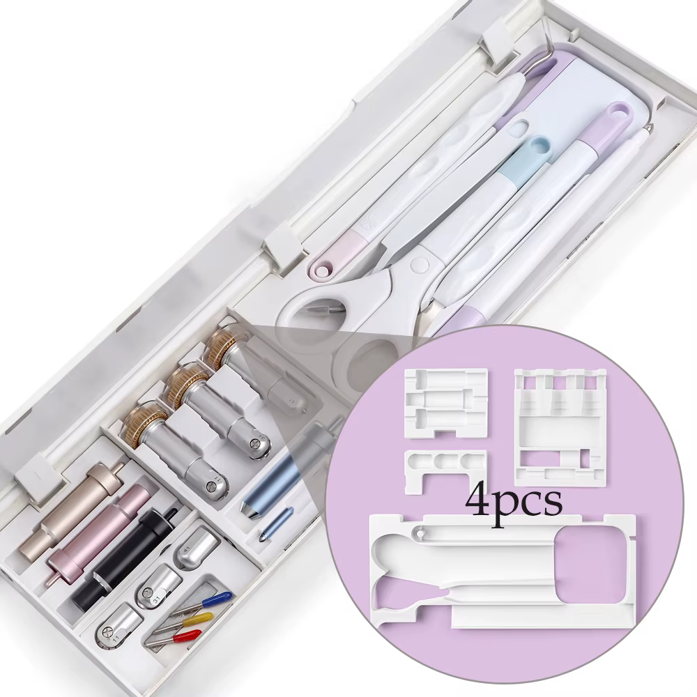 Kit de rangement pour outils 4 pièces/ensemble, insert pour lames, boîtier, pointe / Kit d'outils de désherbage, plateau organisateur compatible avec Cricut Maker 3 et Maker