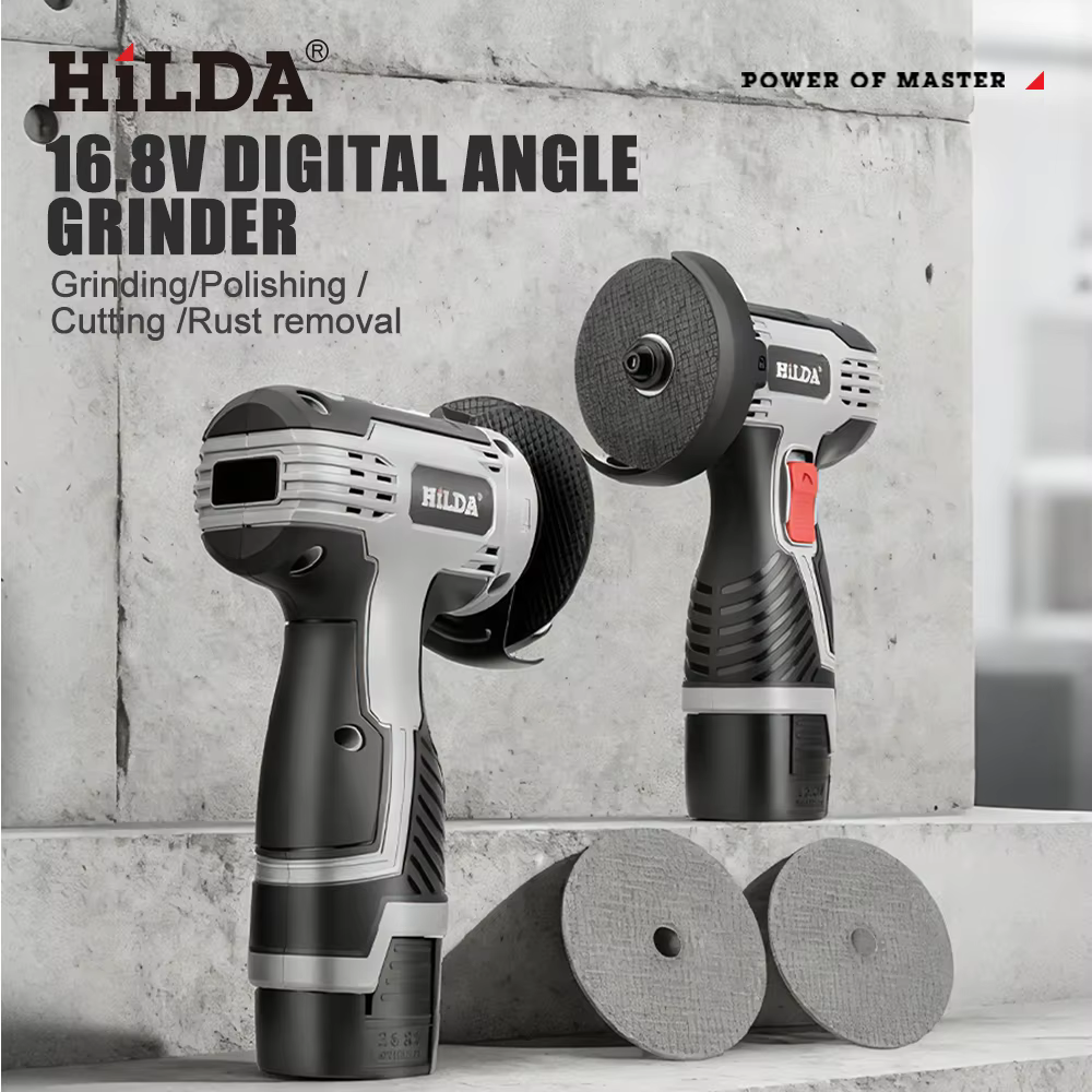 Mini meuleuse d'angle sans fil HILDA doté d'ingénierie de précision et de contrôle ergonomique pour un résultat de coupe et de polissage impeccables