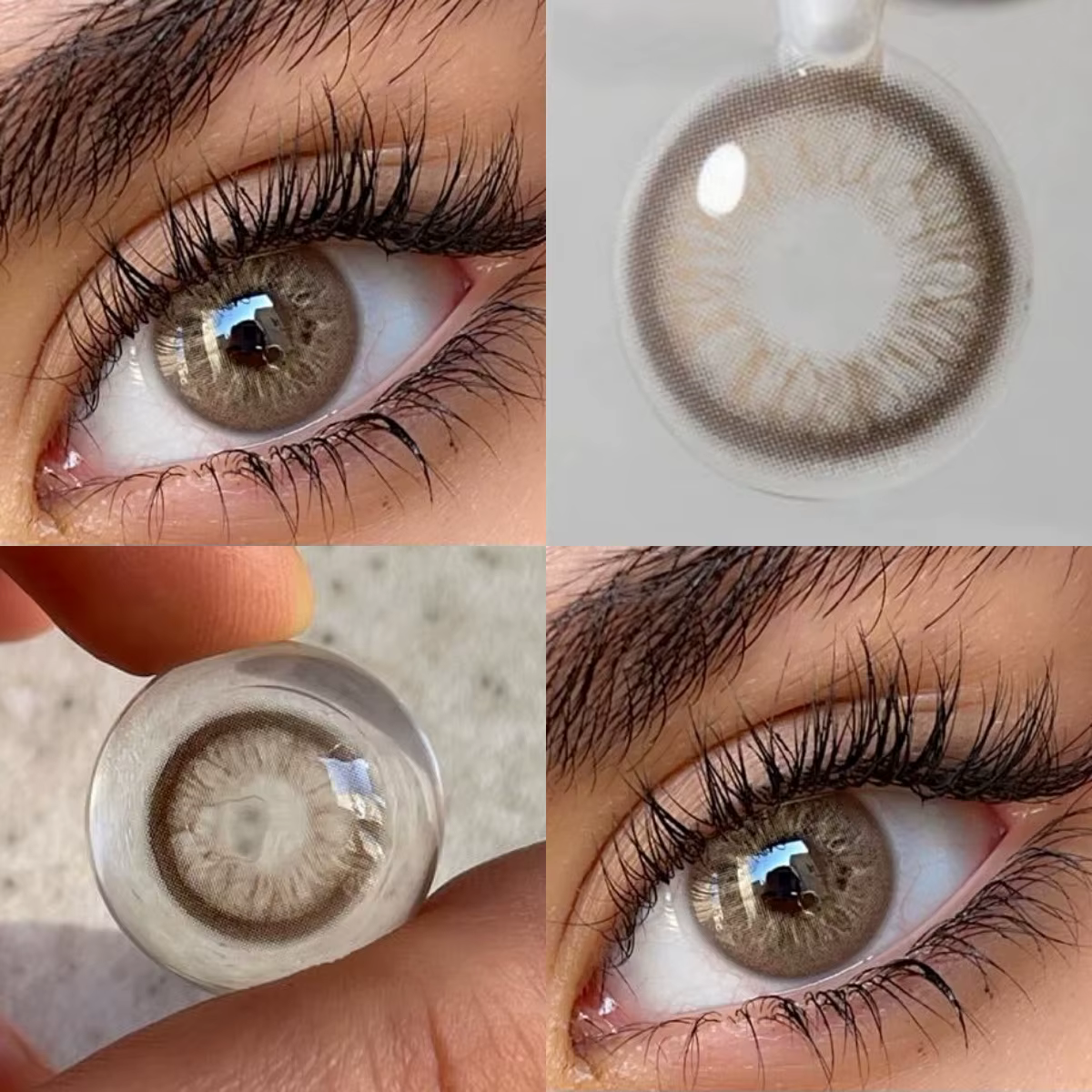 VISUASHOW Lentilles de contact souples colorées naturelles de 14,20 mm, pour le maquillage quotidien des femmes, le campus, le bureau, les trajets domicile-travail, les rendez-vous et les sorties déco