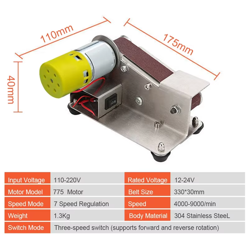 Mini ponceuse à bande électrique 110V/220V
