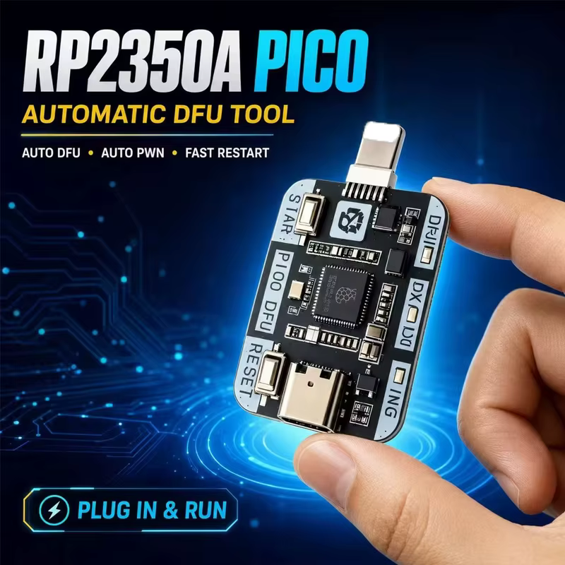 Outil DFU automatique RP2350A PICO, programmateur en mode de récupération PWN à un clic, Plug and Play pour kit de réparation de téléphones mobiles iP