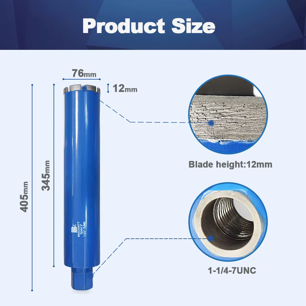 BRSCHNITT foret à eau d'ingénierie diamant 1 pièce Dia 25-127mm soudé au Laser pour murs de briques dures en béton renforcé