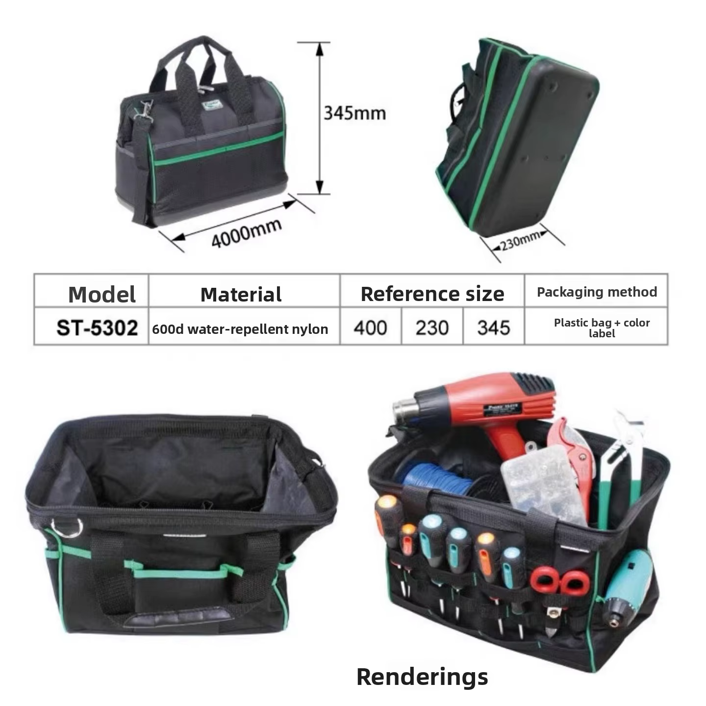 Pro'skit ST-5310 – Sac à outils multifonctionnel sur roulettes pour le rangement d'outils et de matériel