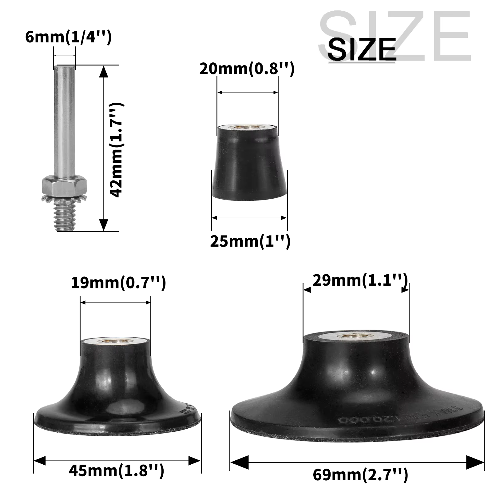 Support de disques de ponçage de 1 2 ou 3 pouces