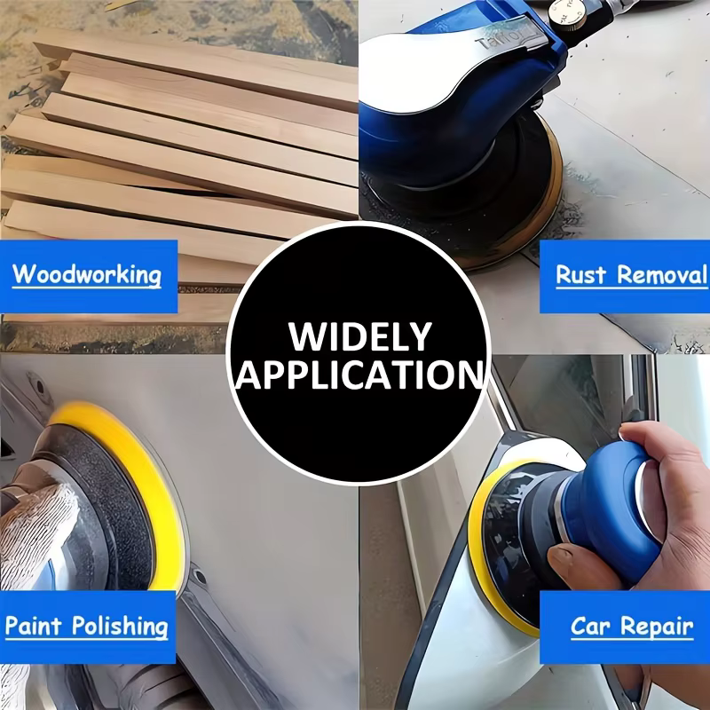 Ponceuse pneumatique portable 1 pièce - Utilisation compacte à une main avec vitesse réglable et échappement anti-bruit