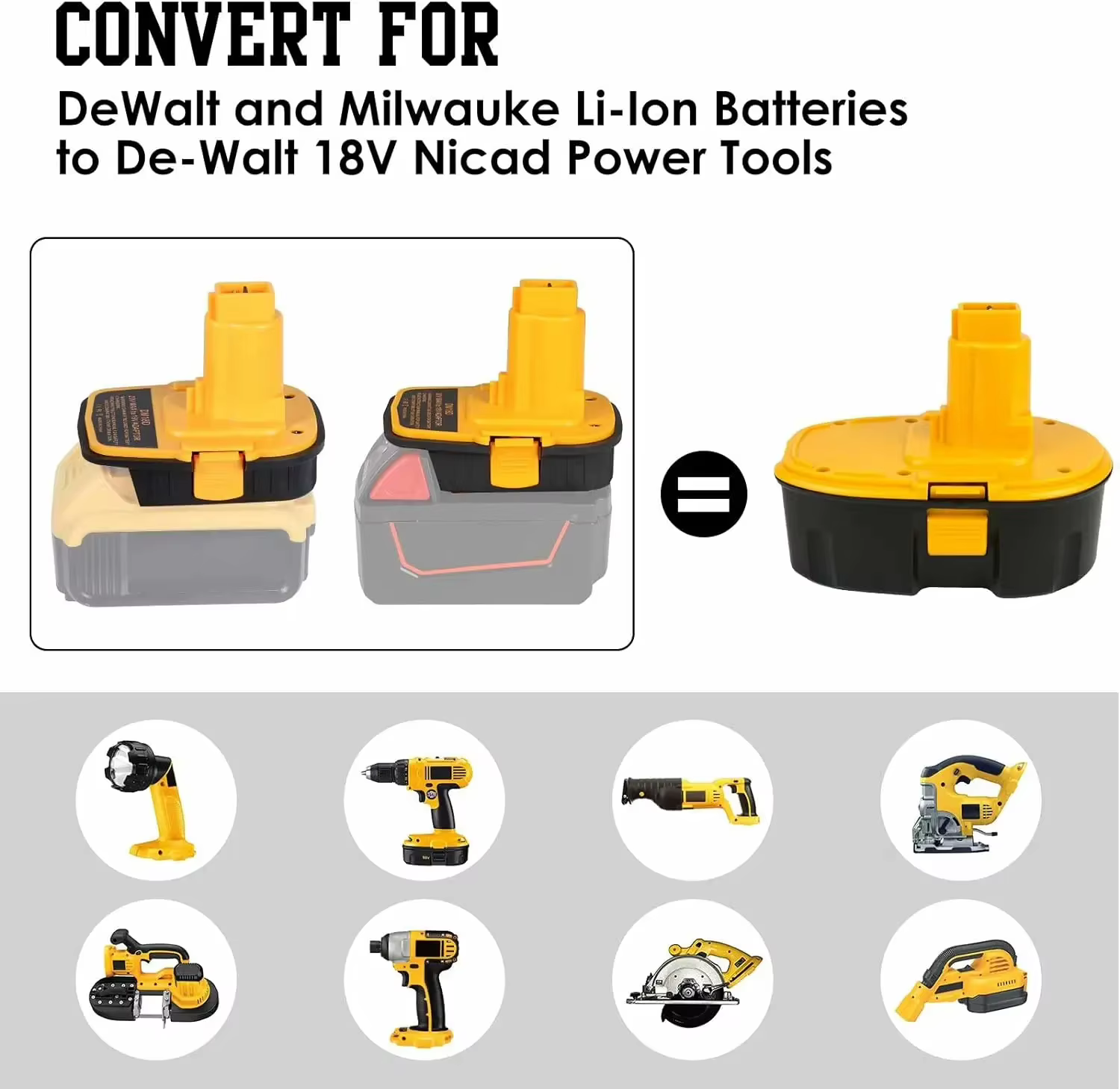 Prolongez la durée de vie de vos outils DeWalt XPR : Adaptateur lithium