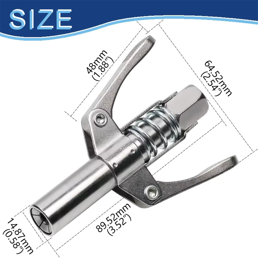 Coupleur de pistolet à graisse 10000PSI pompe à huile NPTI/8 seringue à buse de graisse à double poignée à dégagement rapide pistolet à graisse lubrifiant outil de réparation de lubrification à l'huil