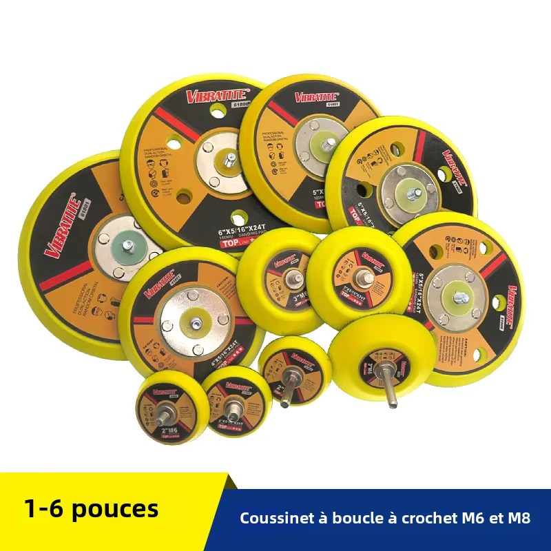VIBRATITE 1-6 pouces DA tampon de ponçage ponceuse support M6 & 5/16 "-24 filetage crochet et boucle abrasif outils électriques accessoires 1 pièces