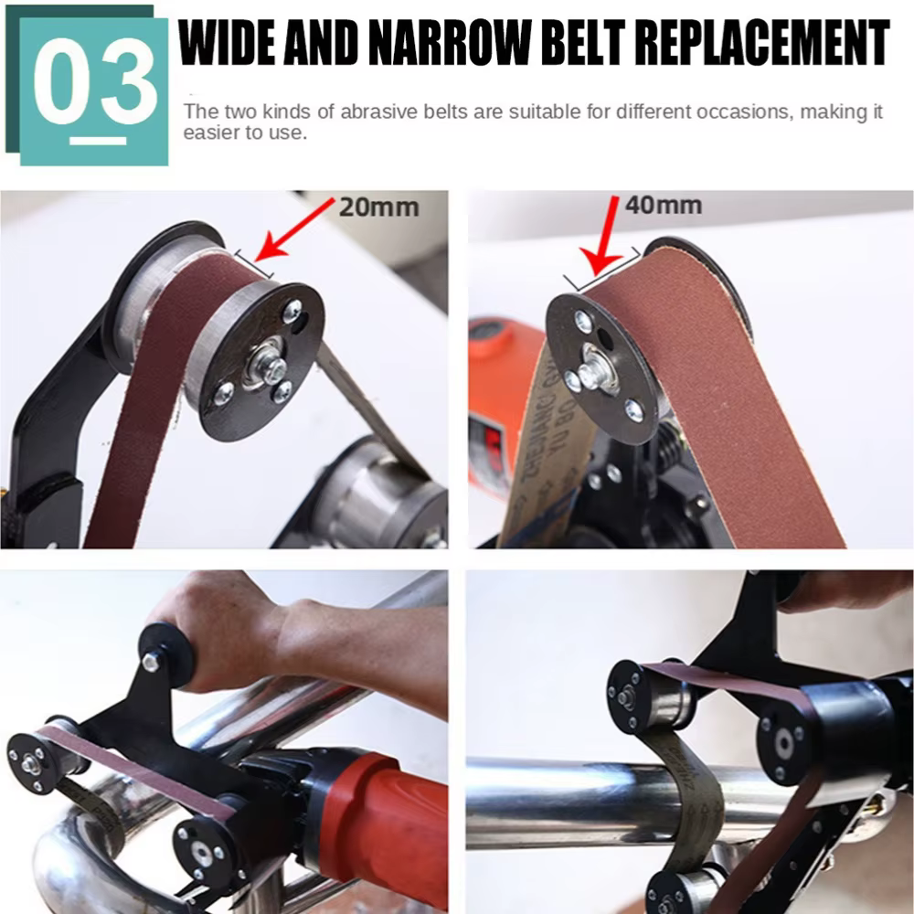 Adaptateur de ponceuse à bande M10/M14 pour meuleuse d'angle, 10 pièces, bandes de ponçage 60/120/240/400/600 grains, accessoire de polissage, élimination de la rouille