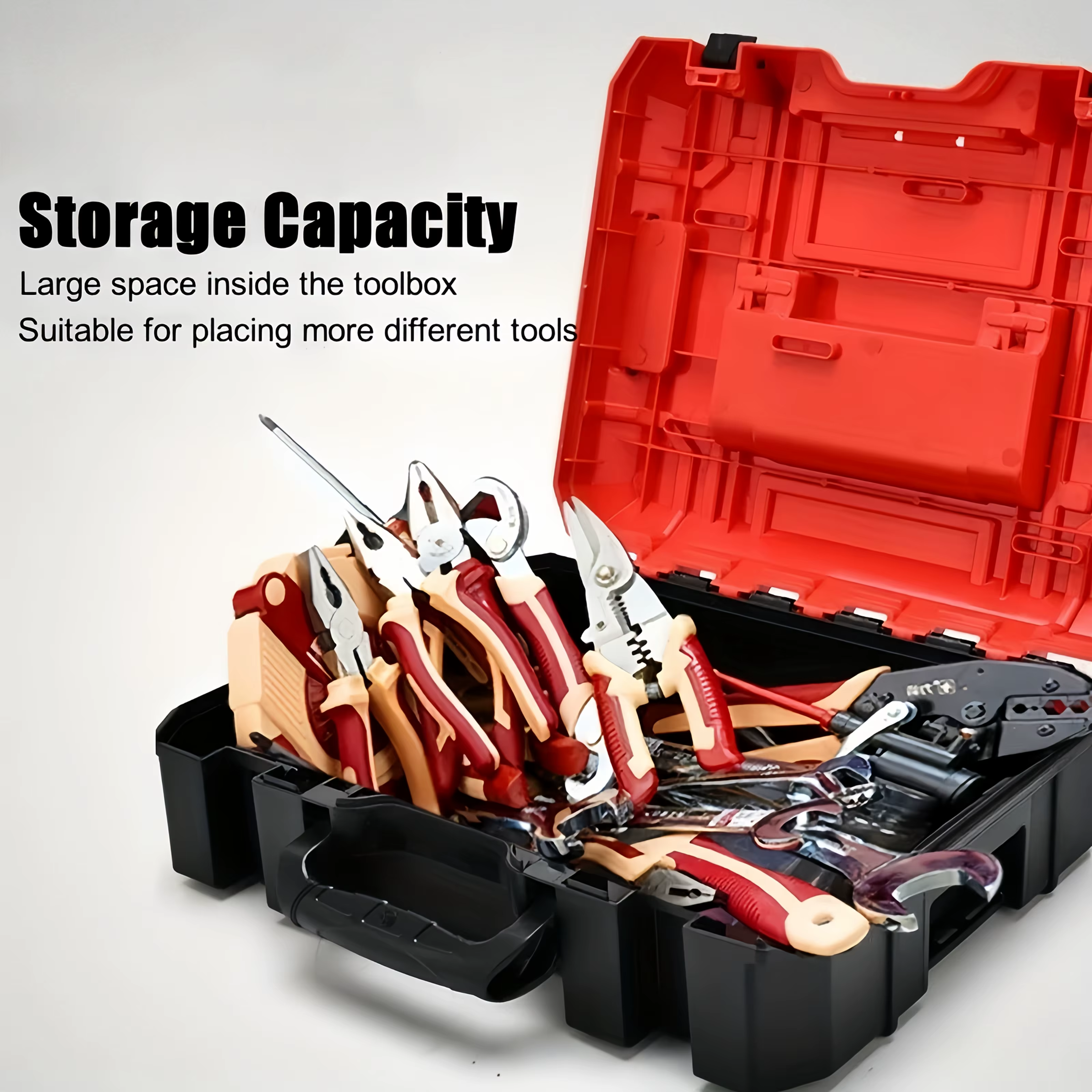 Boîte à outils multifonctionnelle avec compartiments de rangement durables