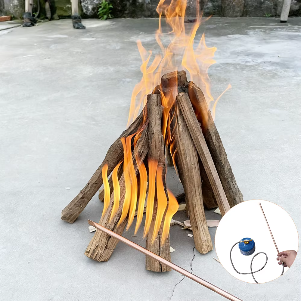 1 Ensemble de pistolet à flamme portable pour allumer le charbon de bois, idéal pour barbecue extérieur, camping, poêle à bois, foyer