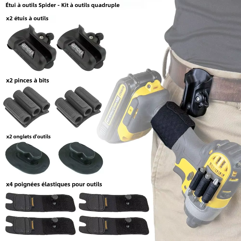 Spider – étui à outils Quad, Kit de 10 pièces, mallette de rangement pour outils de transport, pour l'amélioration de l'habitat automobile