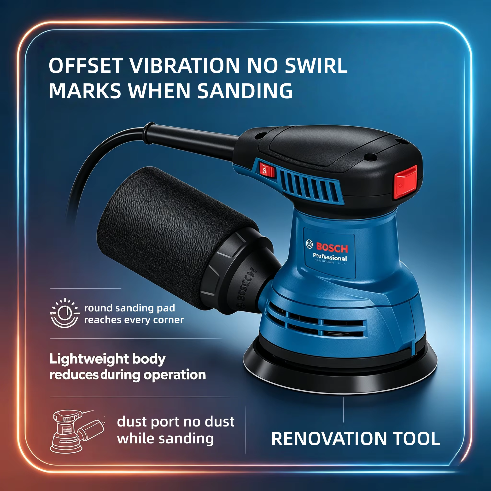 Ponceuse orbitale filaire BOSCH GEX 125 à faible vibration