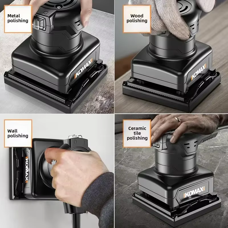 Ponceuse électrique efficace 220V pour le travail du bois et le polissage des sols avec système de dépoussiérage C