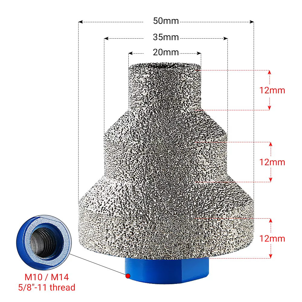 Foret à chanfreiner diamanté brasé LOZLIN M14 5/8-11