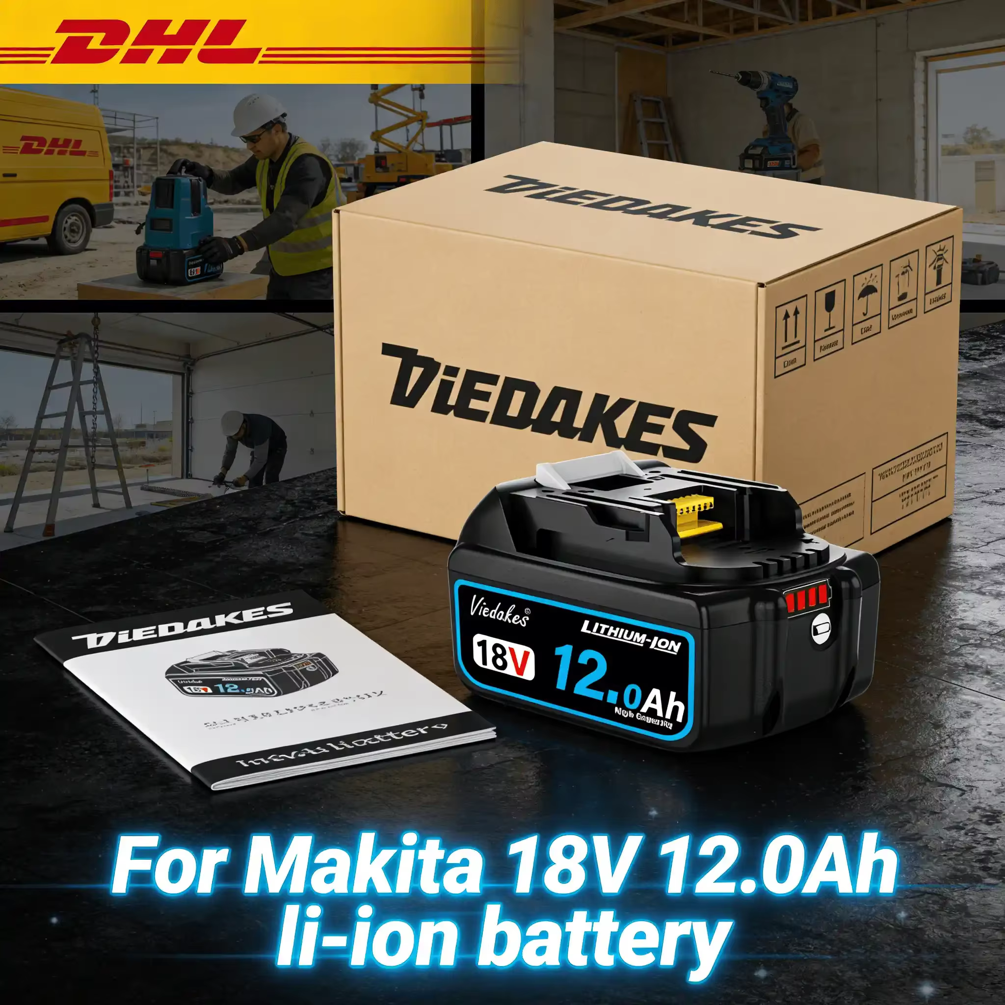 Batterie 18V 12.0Ah pour outils Makita