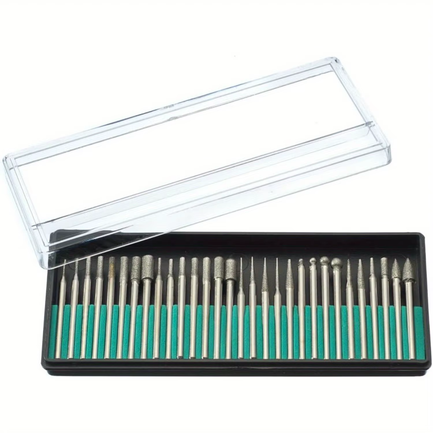 Jeu de forets à fraises diamantées 30 pièces pour outils rotatifs-tige 1/8"