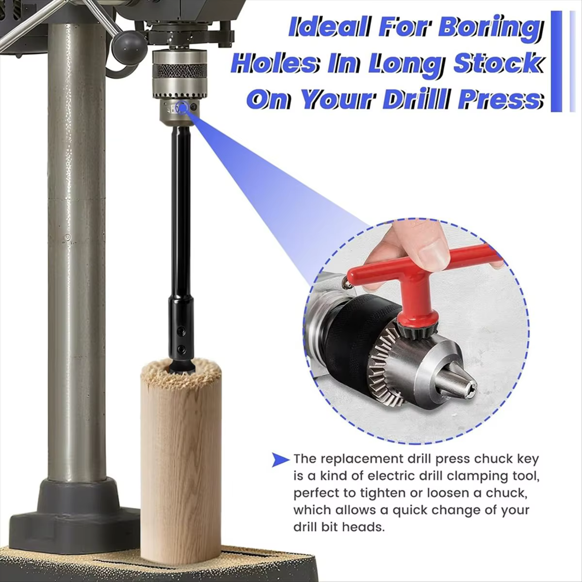 Extension fiable de 7 "et 10" pour embouts Forstner d'extension de foret de 3/8" pour ajouter de plus de 5-3/4 à 8-3/4 pouces de profondeur de forage