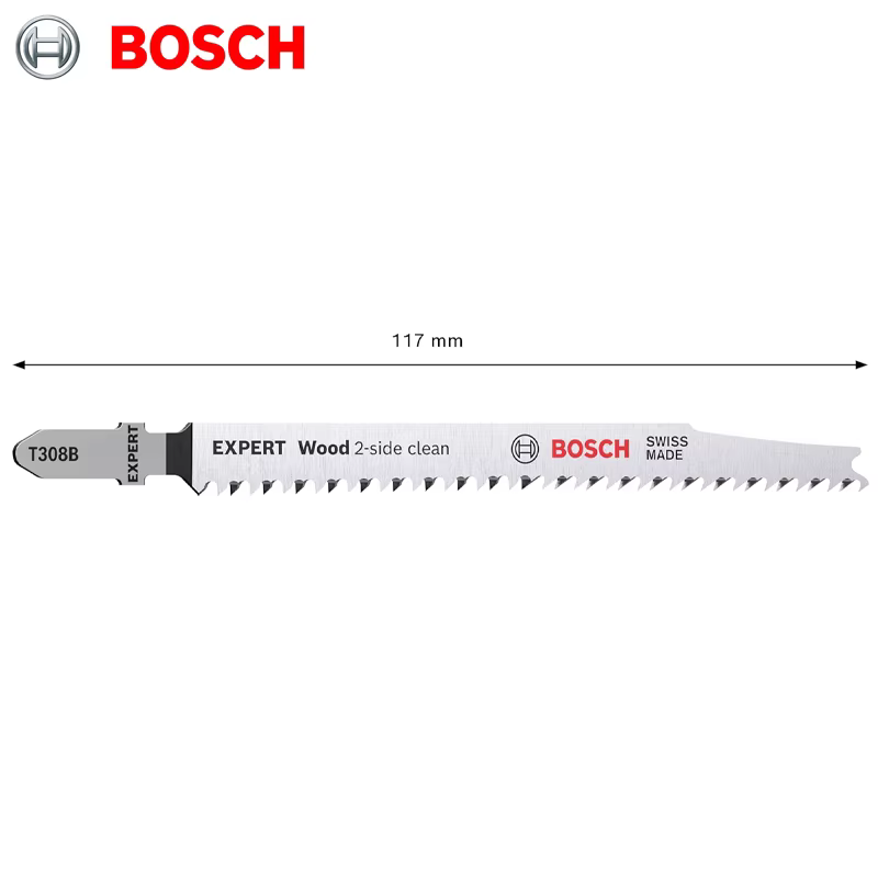BOSCH 2608900551 5 pièces EXPERT bois 2 côtés propre T308B 117MM lame de scie sauteuse pour planche