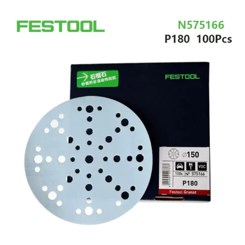FESTOOL disques de meulage disque de ponçage grenat bleu 6 pouces 48 trous circulaire abrasif automobile charpentier 80-500 grain 80-500 maille