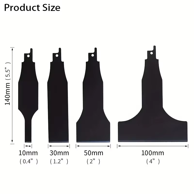 Lot de 4 lames de scie sabre robustes pour l'élimination de carreaux en acier