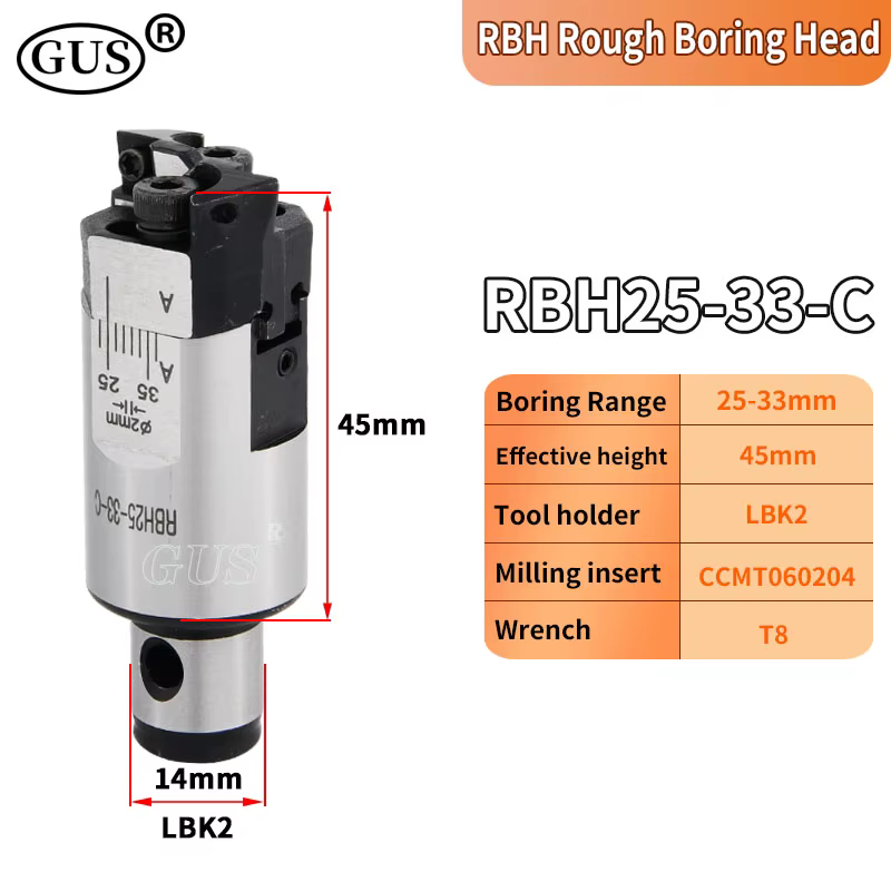 RBH Tête de fraise à aléser réglable à double tranchant RBH19-25 RBH25-33 RBH32-42 RBH40-55 RBH52-70 Porte-outil alésage CKB LBK LBK1
