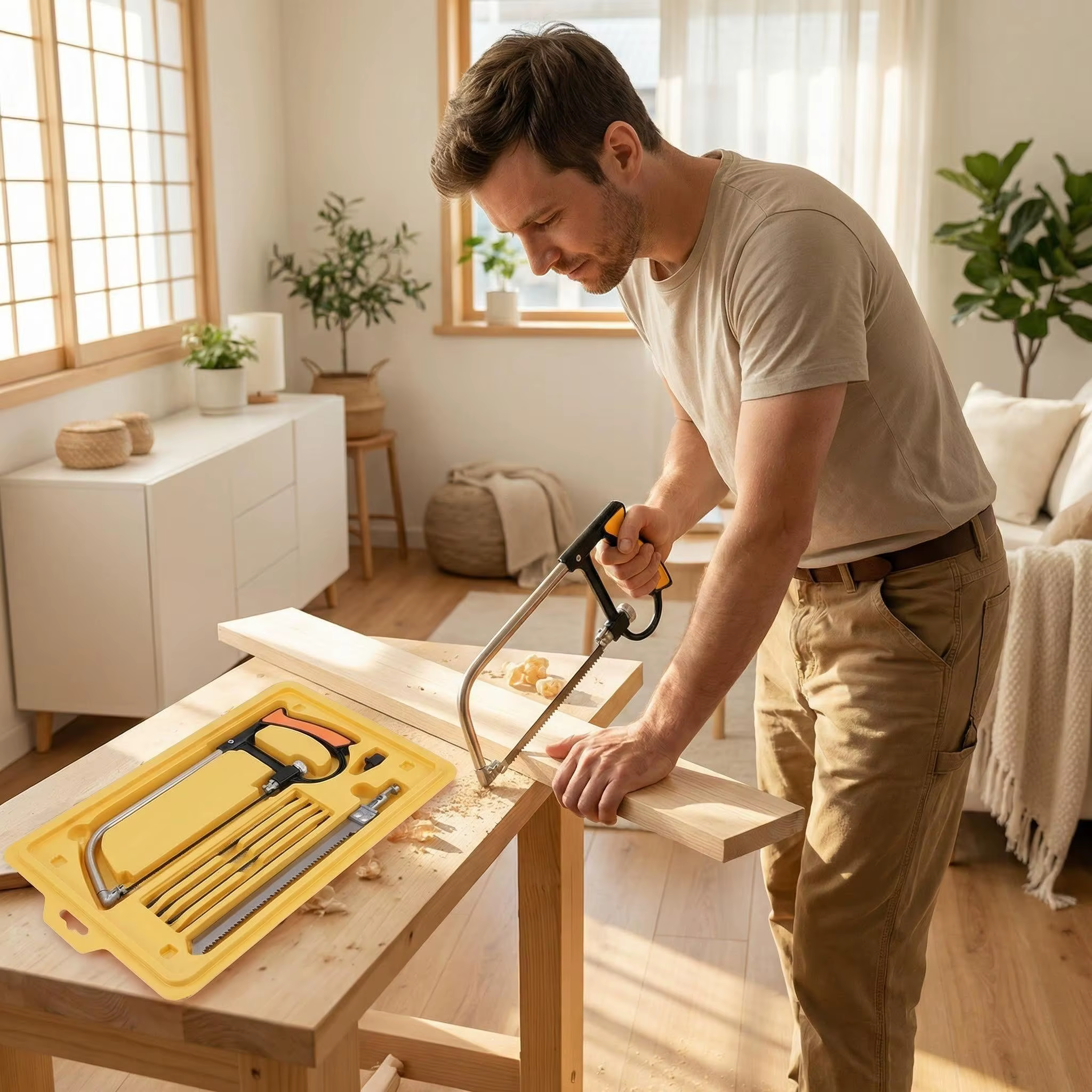 Scie à bois en acier, métal et verre - 6 outils à main pour le travail