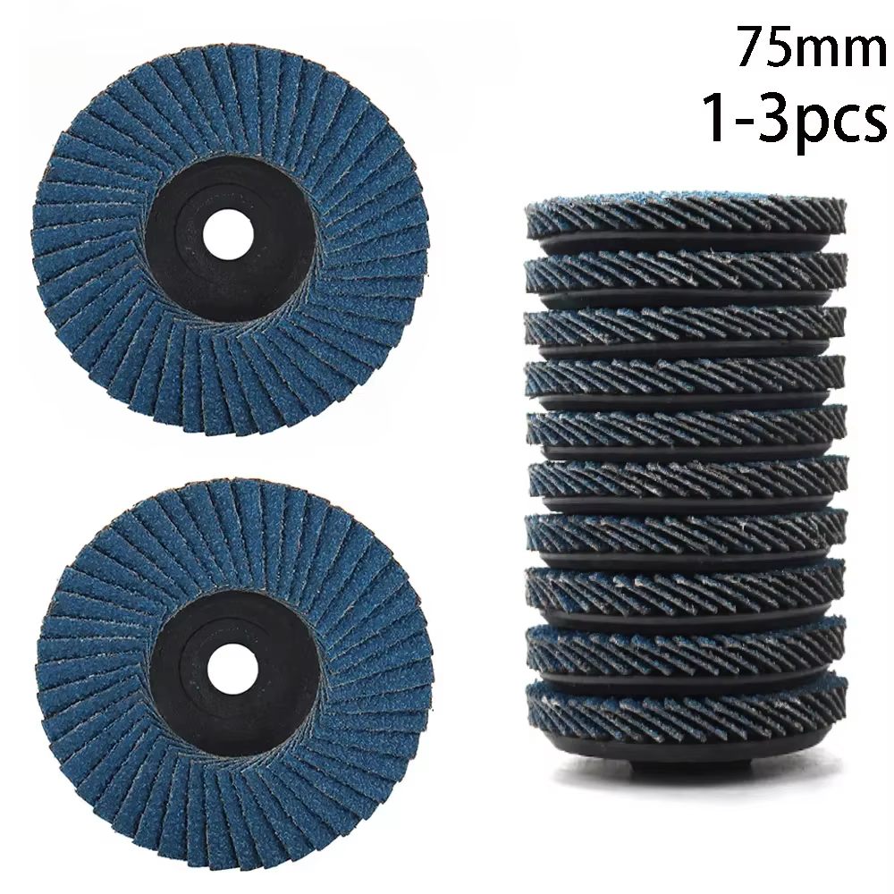 Disques à lamelles plats de 75 mm (1/3 pièces) – Mini-disques de ponçage de 3 pouces pour meuleuse d'angle