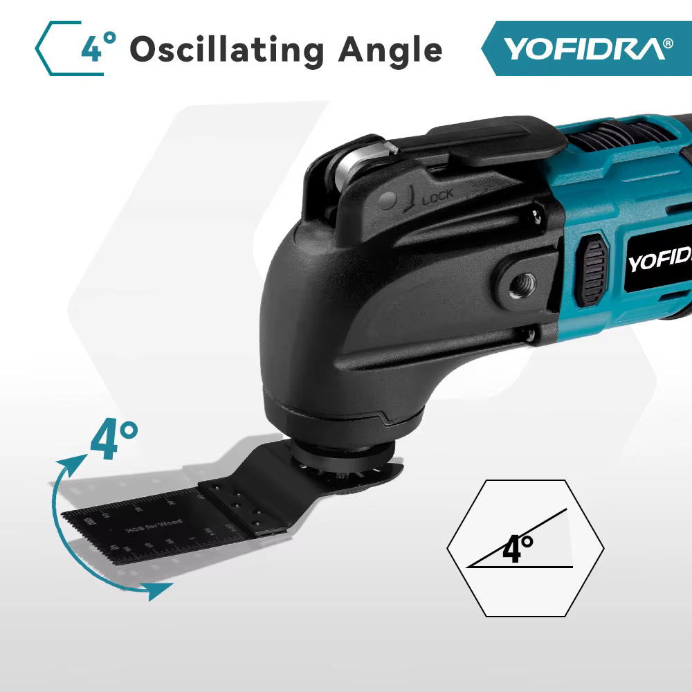 Yofidra outil multifonction oscillant sans brosse scie électrique tondeuse pelle polisseuse travail du bois pour Makita 18V batterie broche