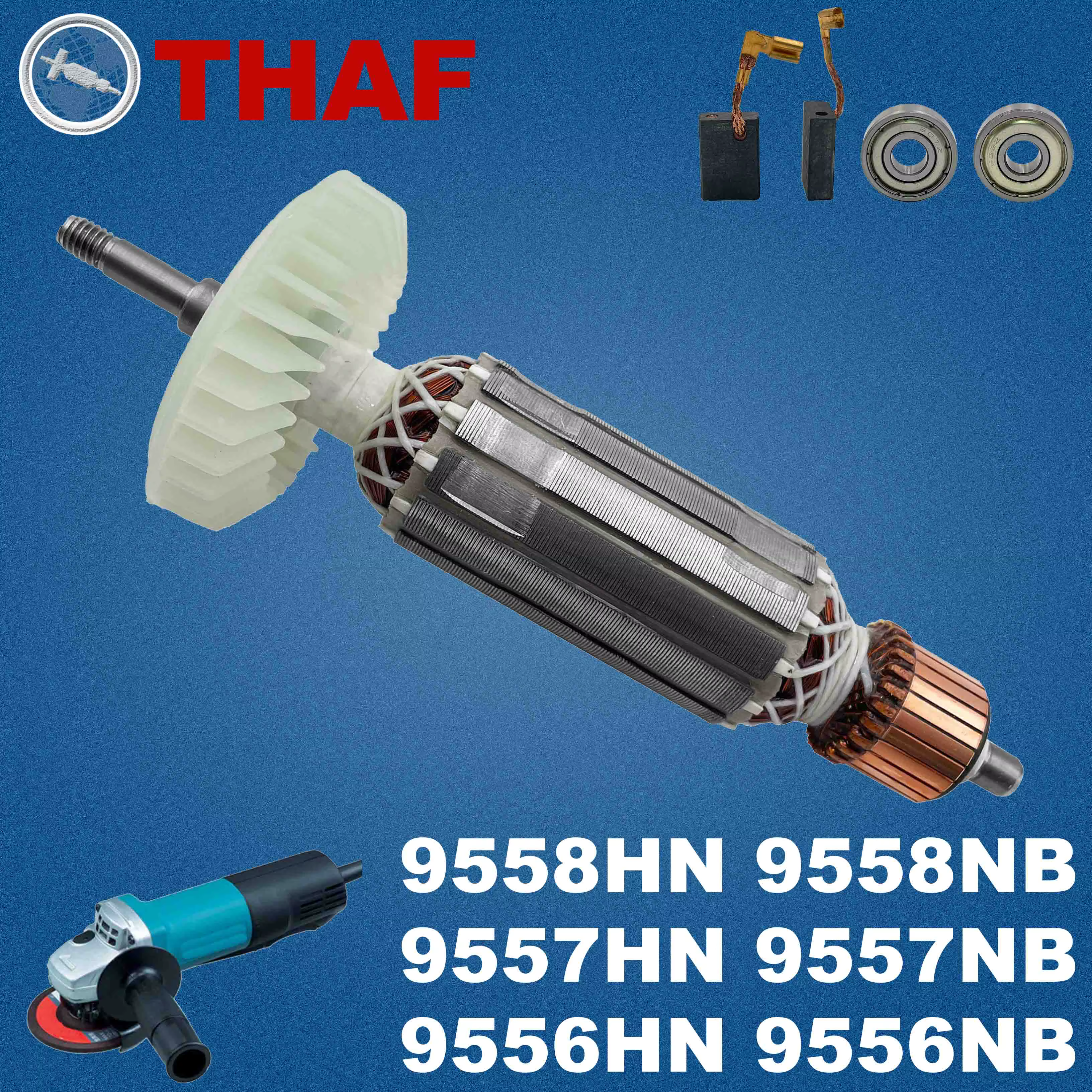 AC 220V 240V 9556NB 9556HN 9558NB 9558HN Induit Rotor pour MAKITA 9556 9557 9558 Meuleuse Angulaire Pièces de rechange