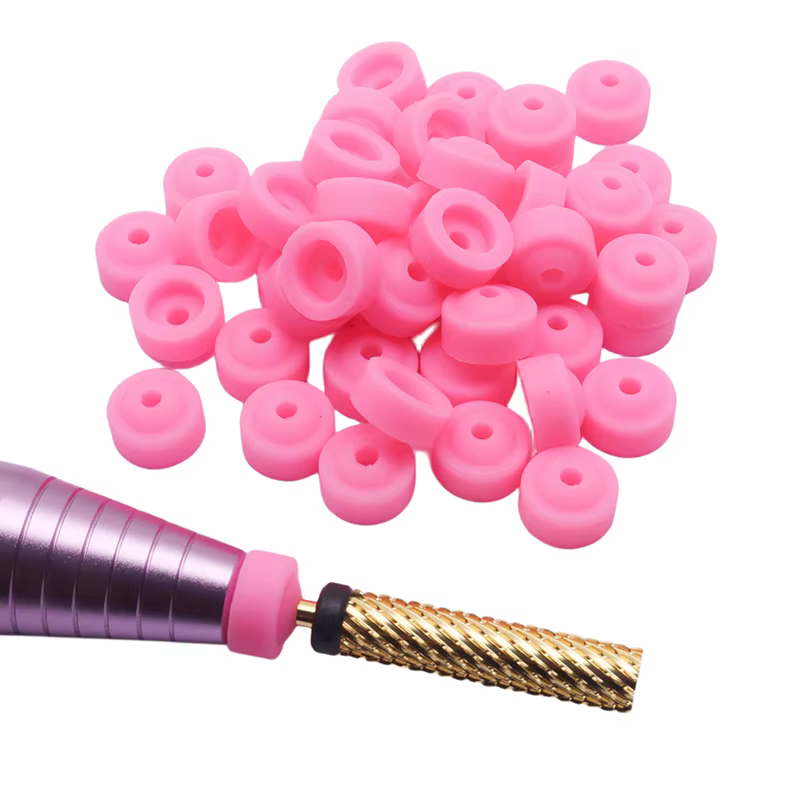 20/50pcs perceuse à ongles Protection en plastique bouchons roses utilisés sur 3/32 "forets