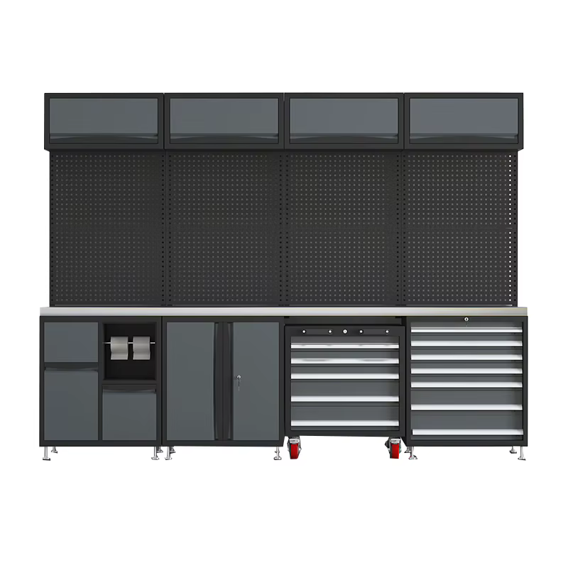 Établi de garage avec armoire de rangement d'outils pour atelier