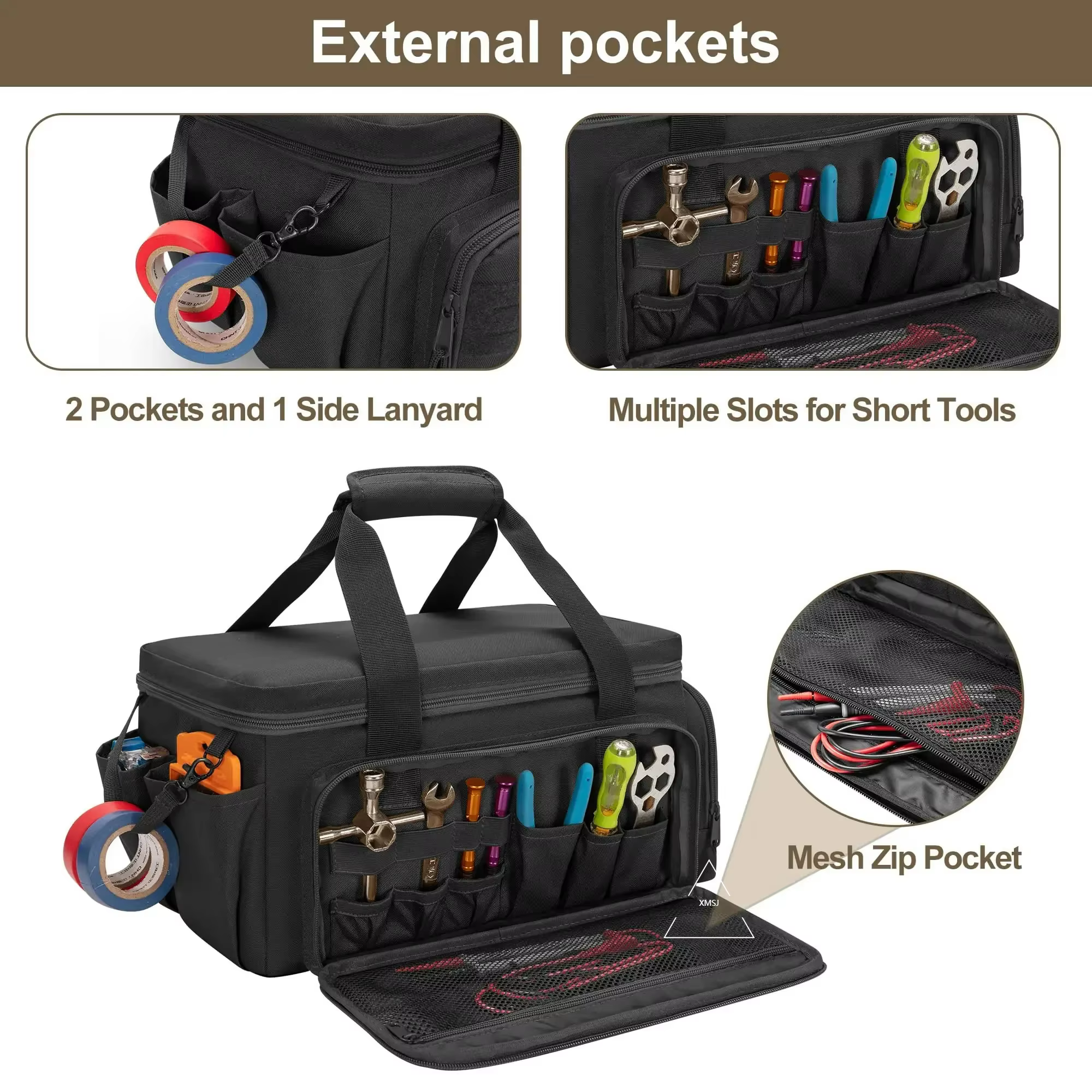 XMSJ – sac à outils tactique robuste de 14 pouces