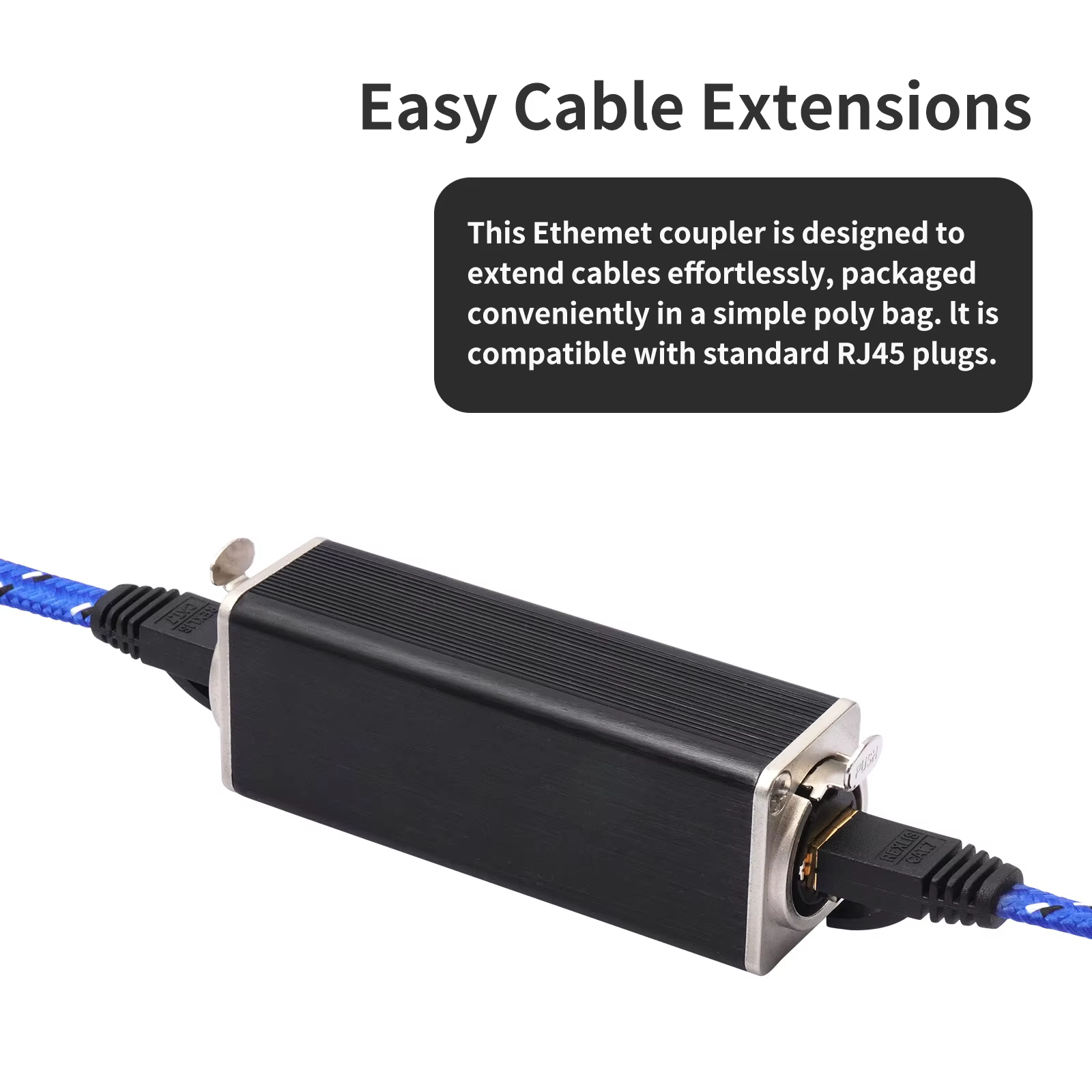 Adaptateur RJ45 Femelle-Femelle avec Système de Verrouillage à Ressort Reconnu, Connecteurs Droits Réseau pour Extensions de Câbles