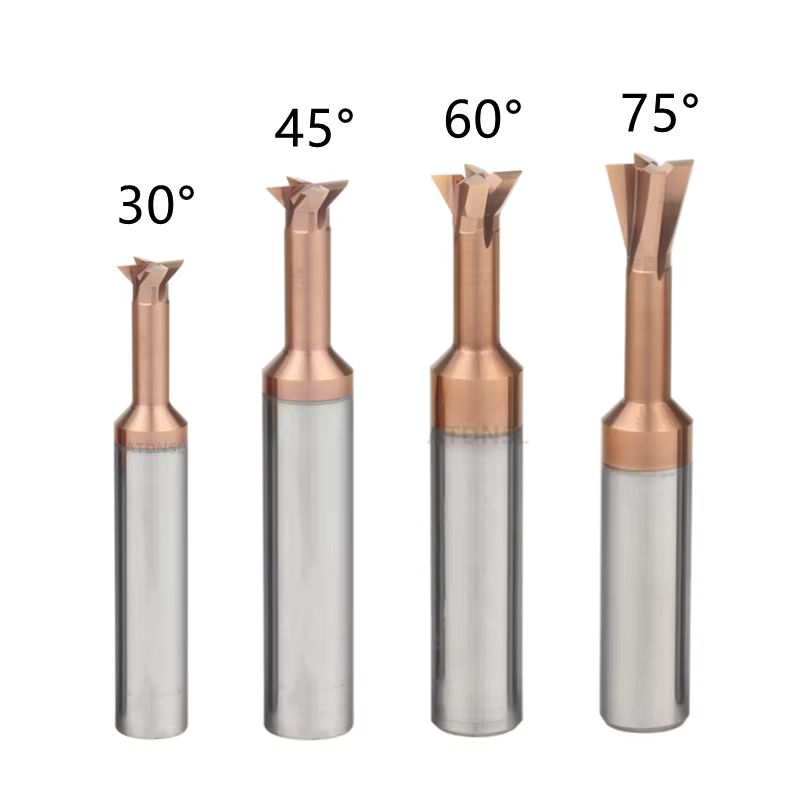 30 45 60 75 degrés fraise à queue d'aronde 1mm/1.5mm-20mm CNC t-slot outil de fraisage précision T type