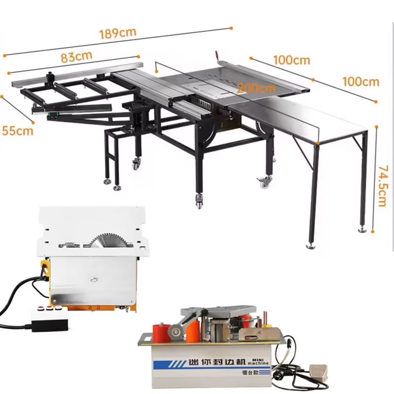 Scie à table multifonctionnelle WJS600B pour le travail du bois avec rail de guidage