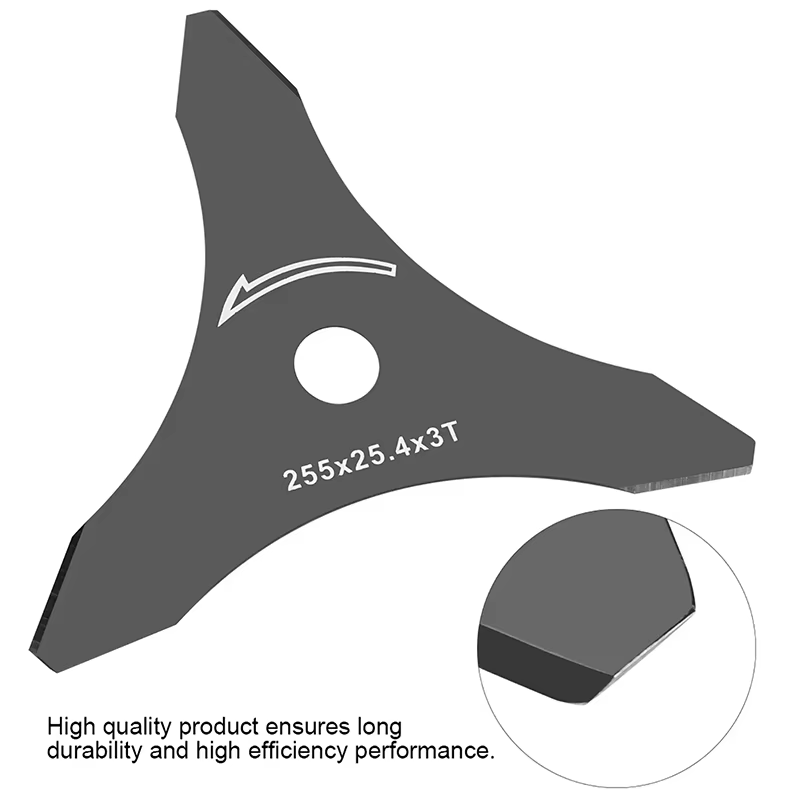 1 pièce Lame de rechange universelle 3 mm à 3 dents tranchantes pour débroussailleuses à tige droite