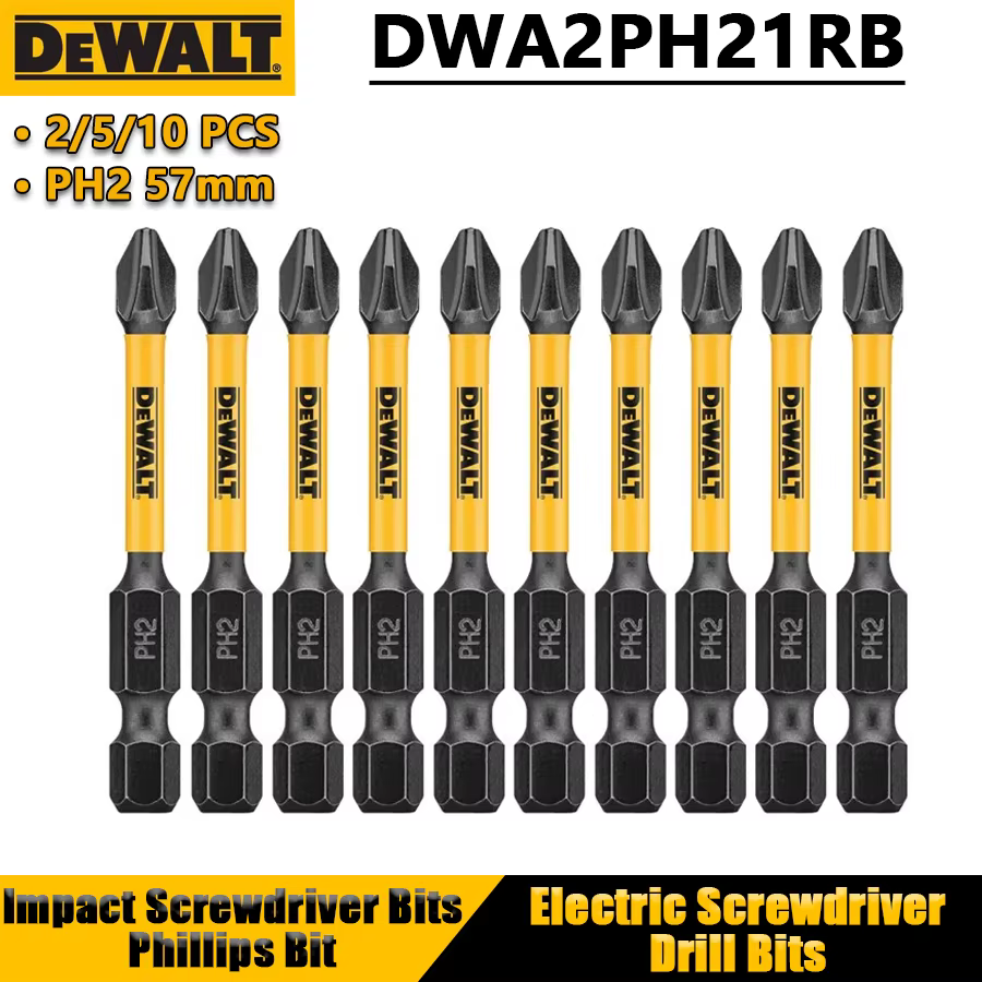 DEWALT 2/5/10 pièces PH2 57mm embouts de tournevis à percussion embout Phillips