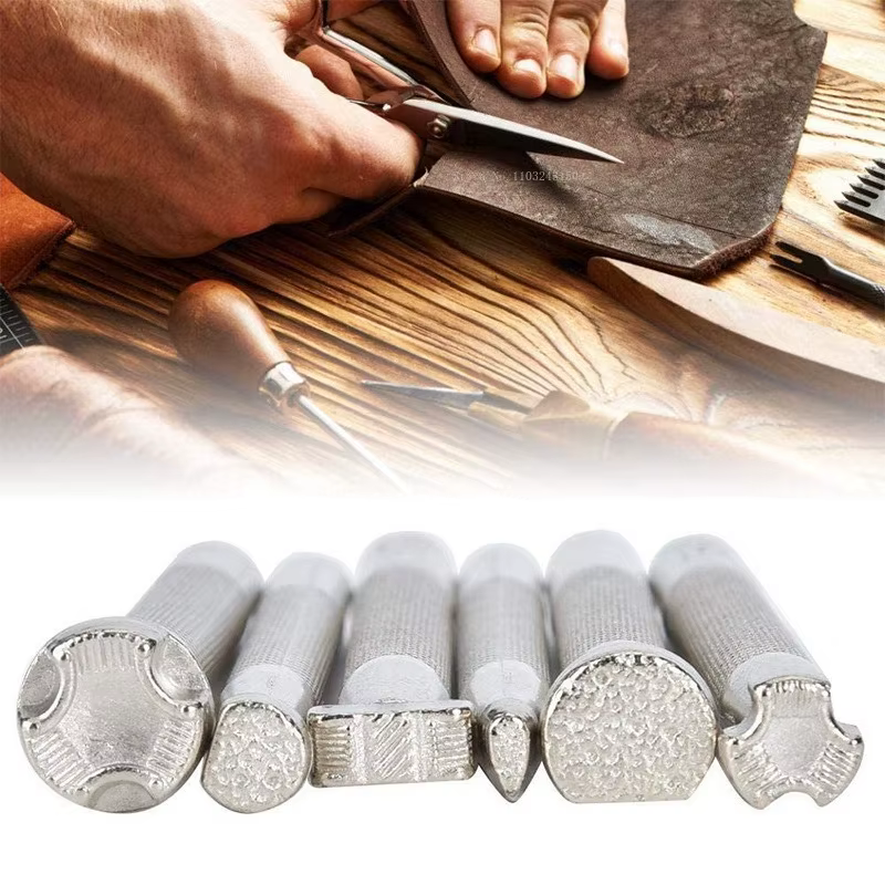 Outils d'impression du cuir, 6 types de Styles, gravure en gaufrage, ustensile d'artisanat du cuir, bricolage, timbres d'estampage, outils d'art manuels