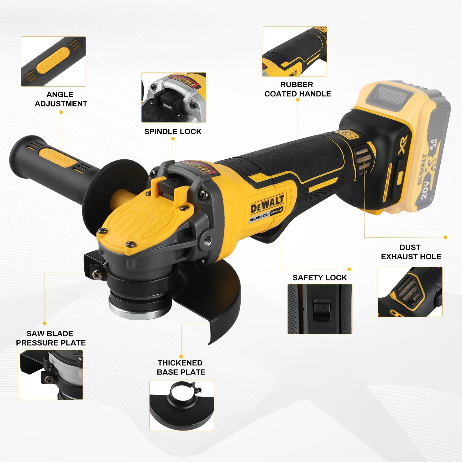 Meuleuse d'angle sans fil Dewalt 20V Max XR Brushless - 125 mm