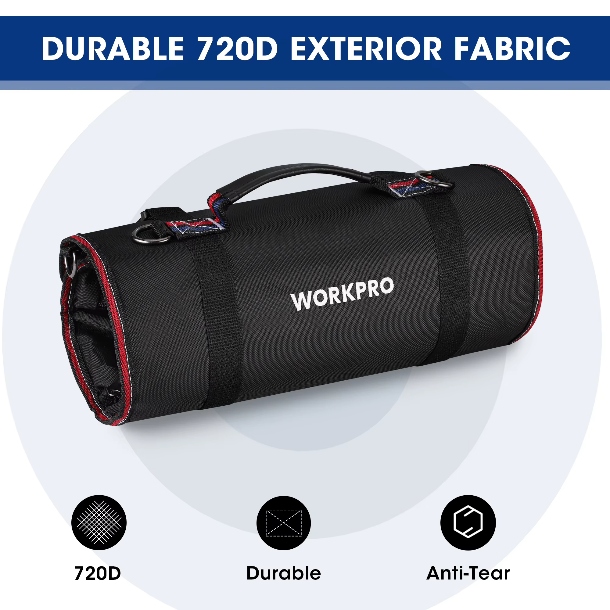 WORKPRO – sac à outils enroulable avec 6 poches