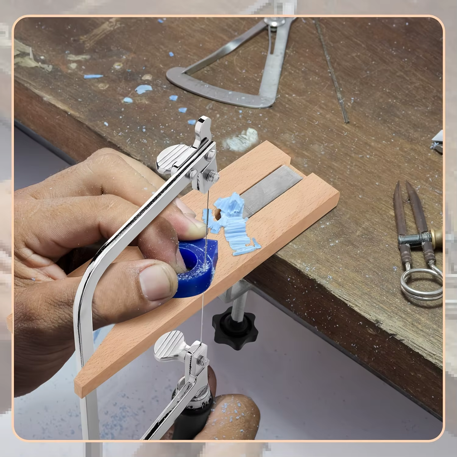 Kit de scies de bijoutier professionnel avec cadre de scie