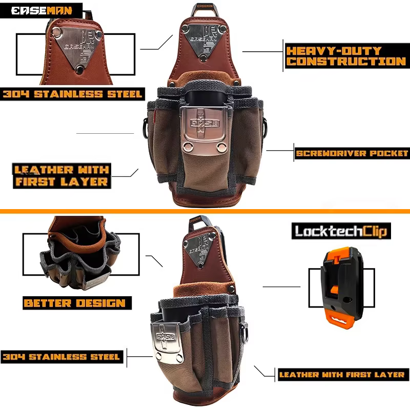 Sac de taille pour outils en cuir