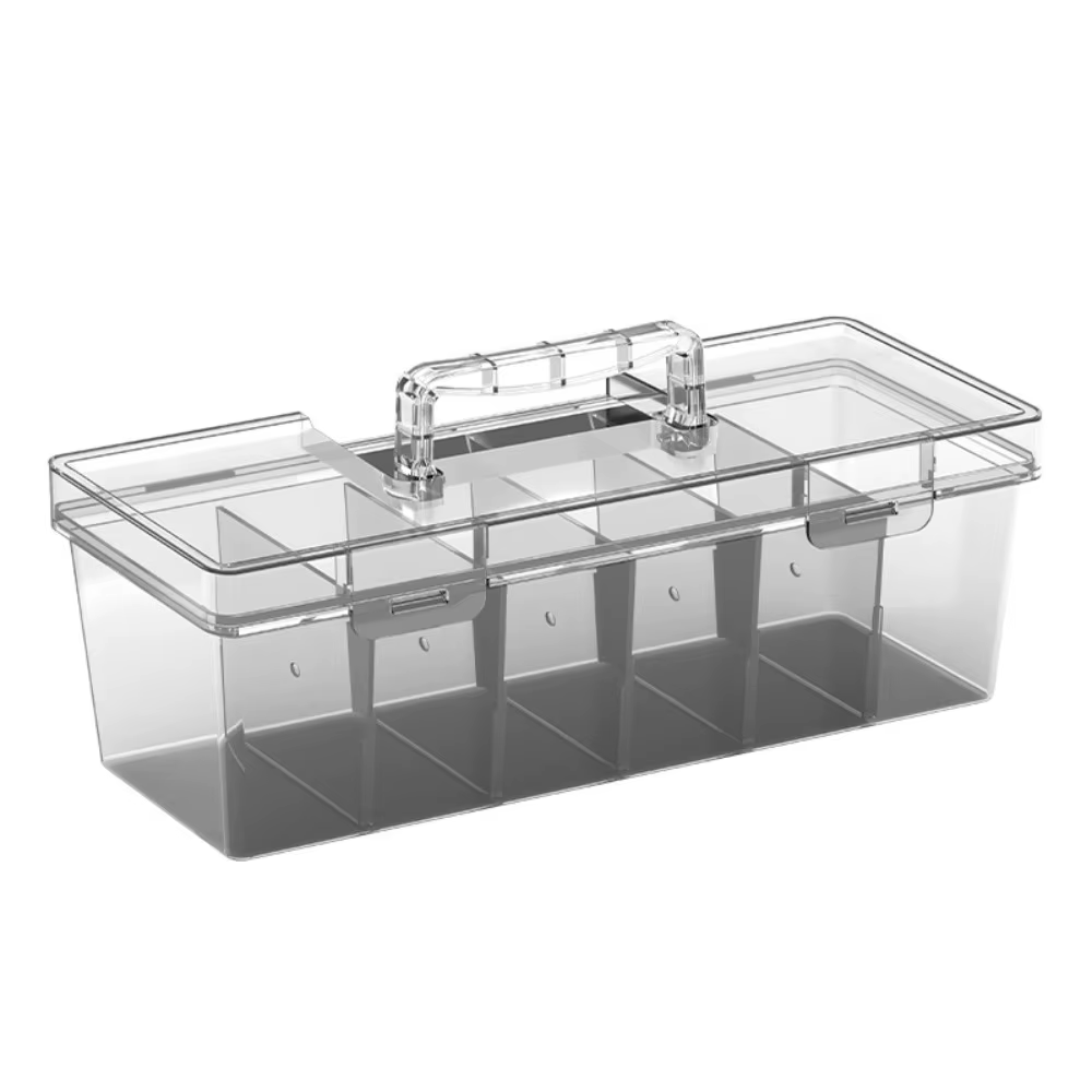 Boîte de rangement d'outils en plastique transparente