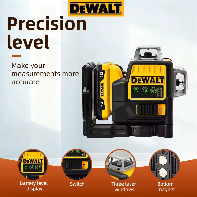 DEWALT DW089LG Laser 12V horizontal 12 lignes 3 axes * 360 degrés