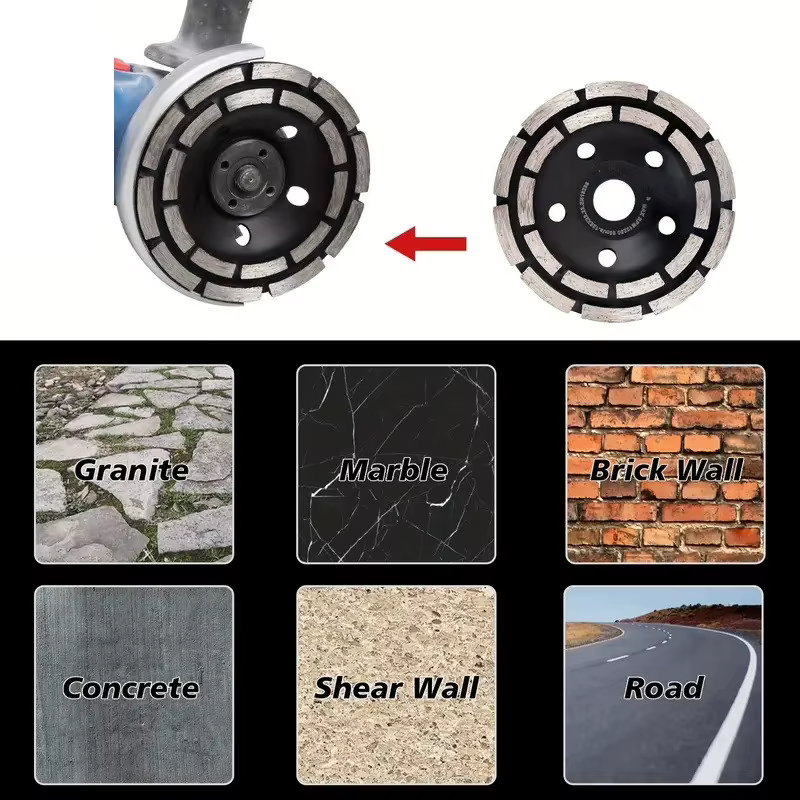 Meule à béton à tasse en diamant
