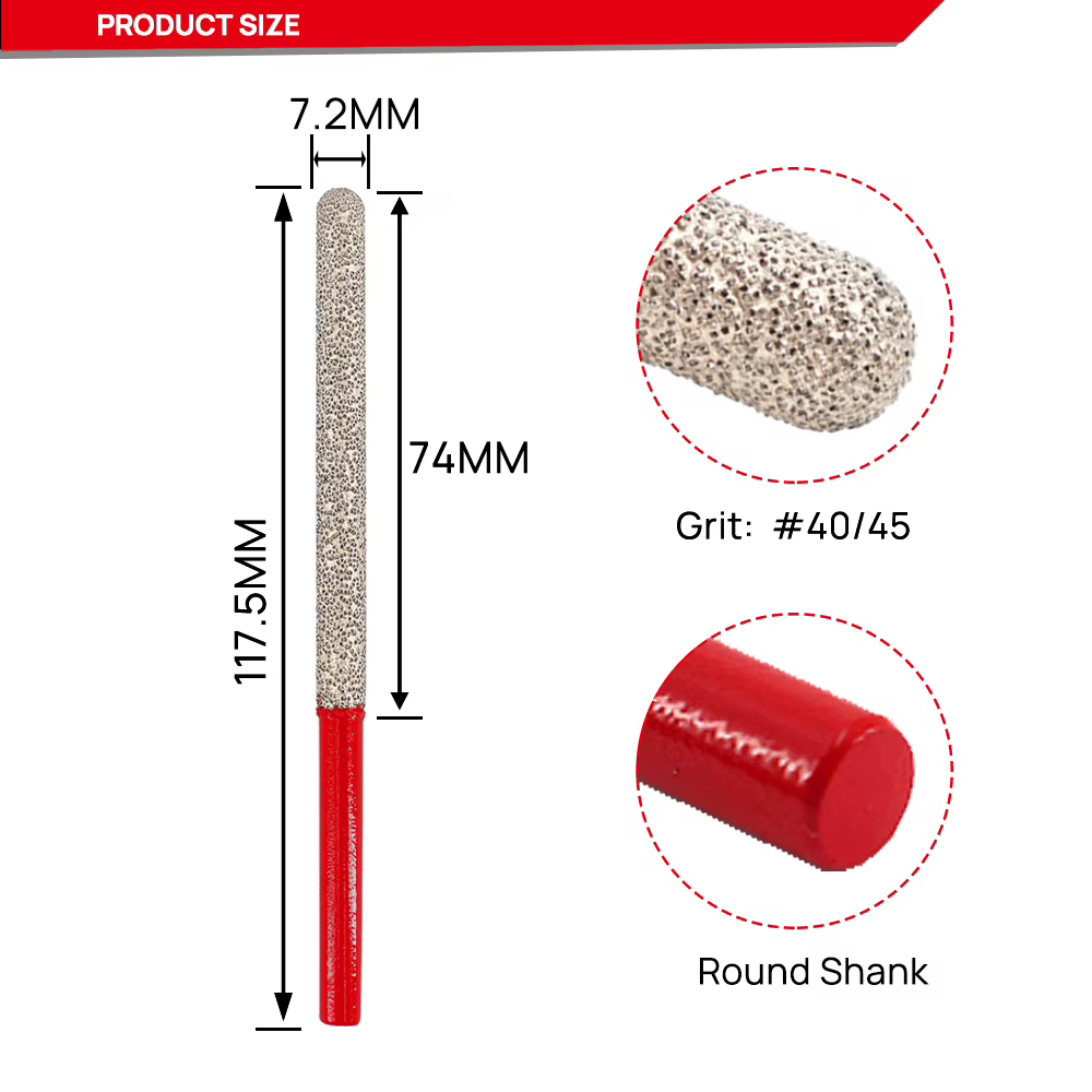 DIATOOL 1pc 7.2mm fraise doigt peu diamant mortier râtrage pour l'élimination des briques meulage