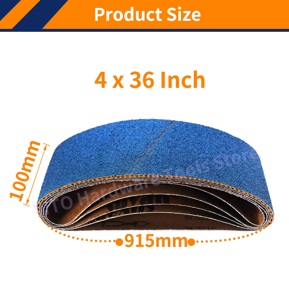 5 pièces de papier abrasif pour ponceuse à bande 915 x 100 mm
